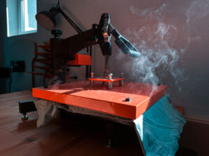 Dampfende Transferpresse